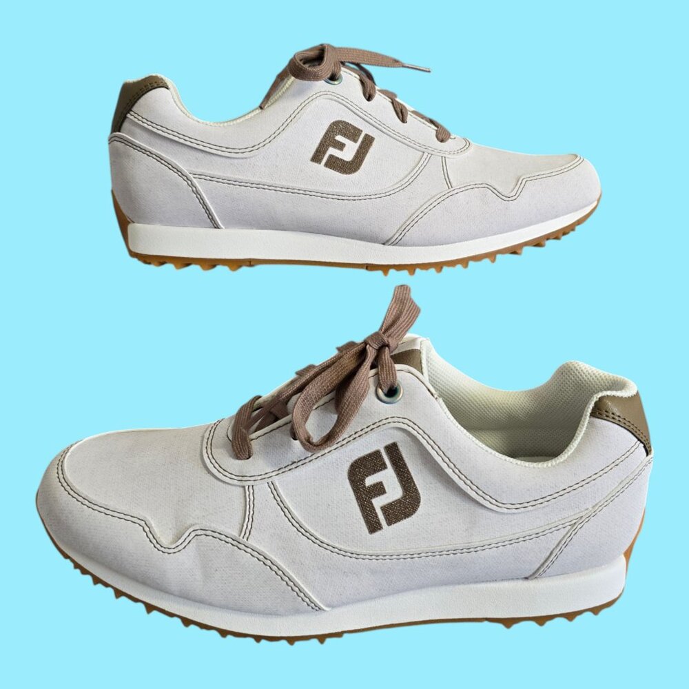 NEW! FootJoy FJ Sport Retro Spikeless Golf Shoes 92388 White Women's Size 9.5M - Picture 3 of 14